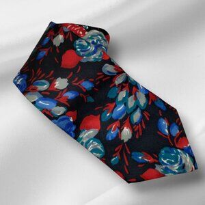 Geoffrey Beene Mens Vintage Floral Italian Silk Tie